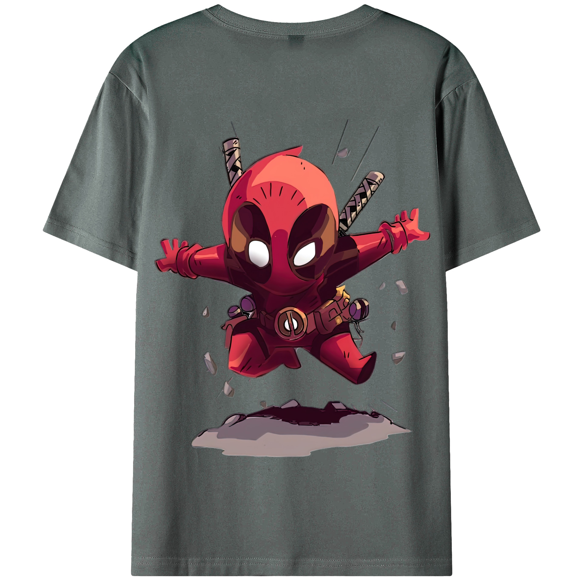（画像用） Deadpool デッドプール 綿100％半袖Tシャツ（背面プリント）